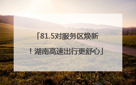 81.5对服务区焕新！湖南高速出行更舒心
